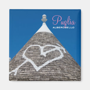 Imán del texto del tejado de la casa de Trulli