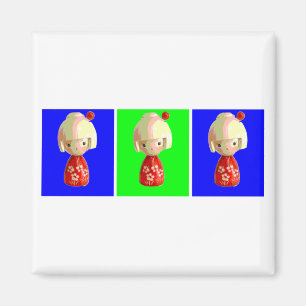 Imán del trío de Kokeshi