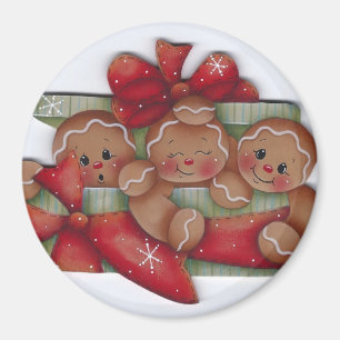 Imán del trío del navidad del pan de jengibre