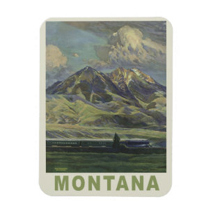 Imán del viaje del vintage de Montana los E.E.U.U