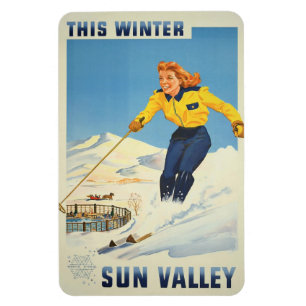 Imán del viaje del vintage de Sun Valley, Idaho