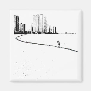 Imán del vintage de los amantes de Chicago