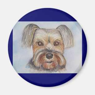 imán del yorkie de la pintura de encargo