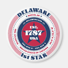 Imán Delaware Circle Typography Souvenir Magnet