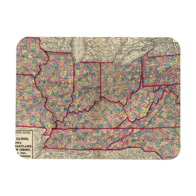 Imán Delaware, Illinois, Indiana e Iowa (Horizontal)