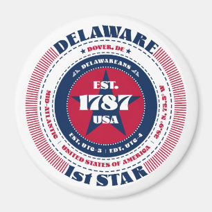 Imán Delaware Red White Blue Circle