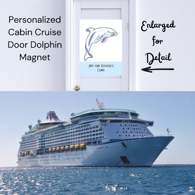 Imán Delfín CUTE de puerta de crucero personalizado (Personalized Cabin Cruise Door CUTE Dolphin Magnet)