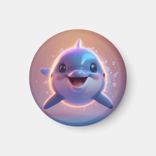 Imán Delfín de dibujos animados adorable (Frente)