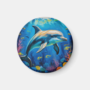 Imán Delfín de pintura de aceite