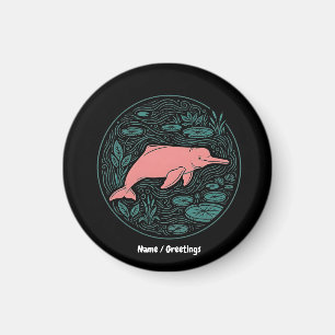 Imán Delfín del Río Pink Boto Arte de Vida Silvestre Ma