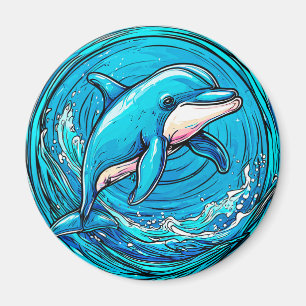 Imán Delfín estilizado nadando