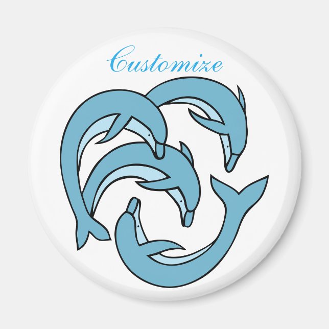 Imán Delfines azules circulando en círculos Thunder_Cov (Frente)