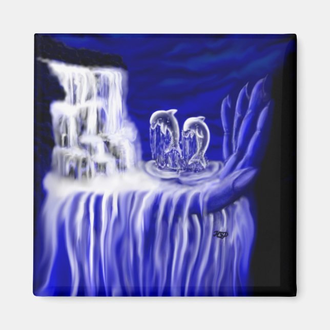 Imán Delfines, manos de los tiempos (Frente)