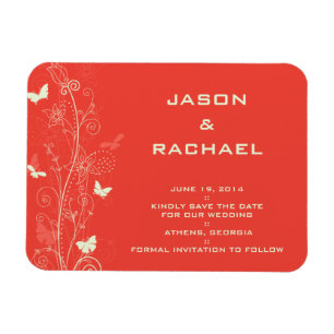 Imán Delicadas florales y mariposas salvan la fecha mag