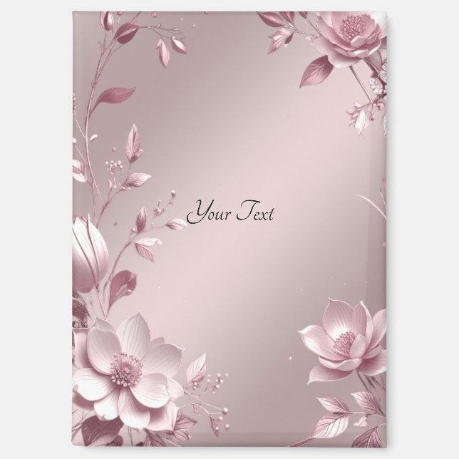Imán Delicate Pink Floral Magnet (Anverso)