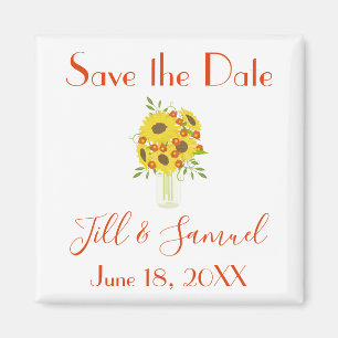 Imán Delicate Sunflower Save the Date