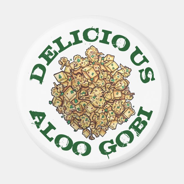 Imán Delicioso Aloo Gobi Curry de Cauliflor de Comida I (Frente)