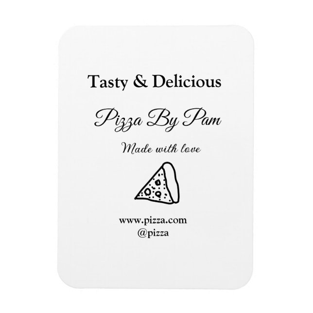 Imán Delicioso restaurante pizzería café hecho con amor (Vertical)