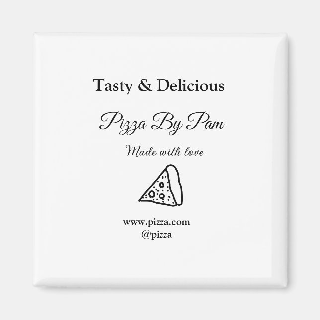 Imán Delicioso restaurante pizzería café hecho con amor (Frente)