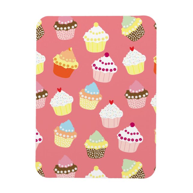 Imán Deliciosos pasteles de cumpleaños decorados (Vertical)