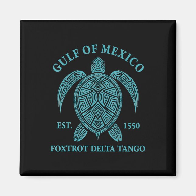Imán Delta Tango De La Tortuga Del Golfo De México 1550 (Frente)