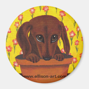 Imán demasiado lindo del perrito del Dachshund