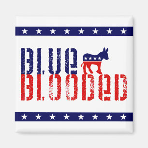 Imán demócrata blooded azul