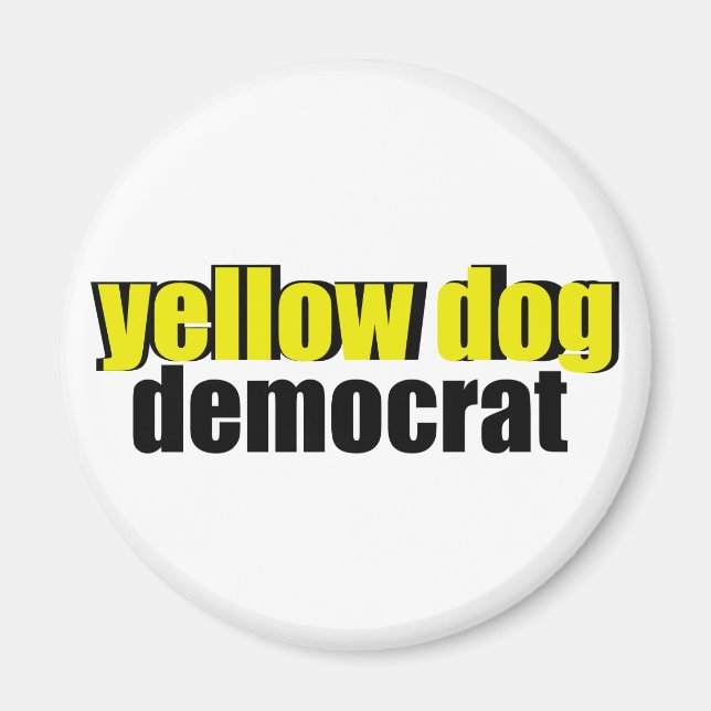 Imán Demócrata del perro amarillo (Frente)
