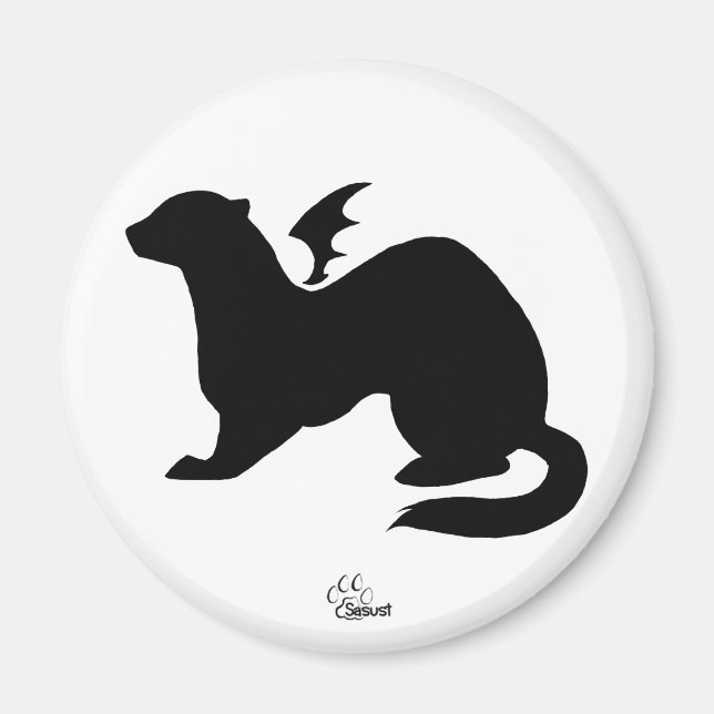 Imán Demon Ferret Silhouette Magnet (Frente)