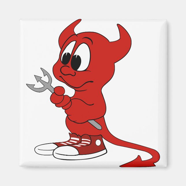 Imán Demonio Rojo Diablo Personalizado Satanás Maldició (Frente)