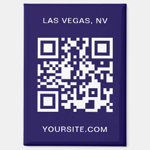 Imán Demostración de código QR moderno azul oscuro y bl