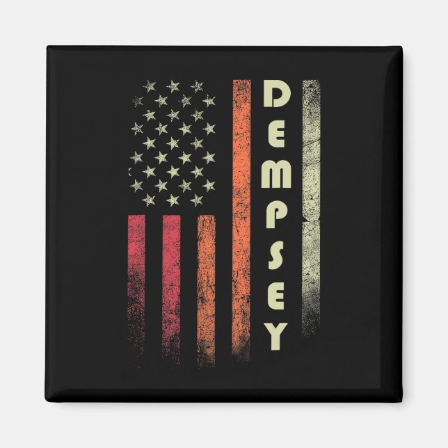Imán Dempsey Surname Funny Retro Vintage Birthday Ameri (Frente)