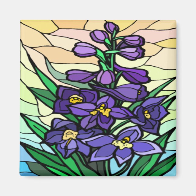 Imán Dendrobium de vidrio de mancha (Frente)