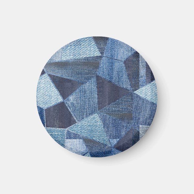 Imán Denim Urban: Doloridos Parchwork a rayas. (Frente)