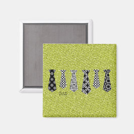 Imán Denim verde lazos de cuello negro DAD Jefe de ofic