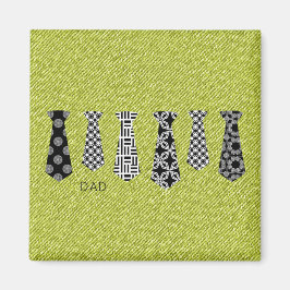 Imán Denim verde lazos de cuello negro DAD Jefe de ofic