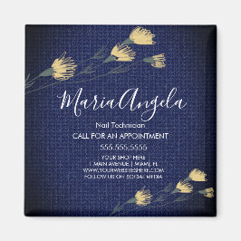 Imán Denim y Flores salvajes Belleza del Salón Azul Ama