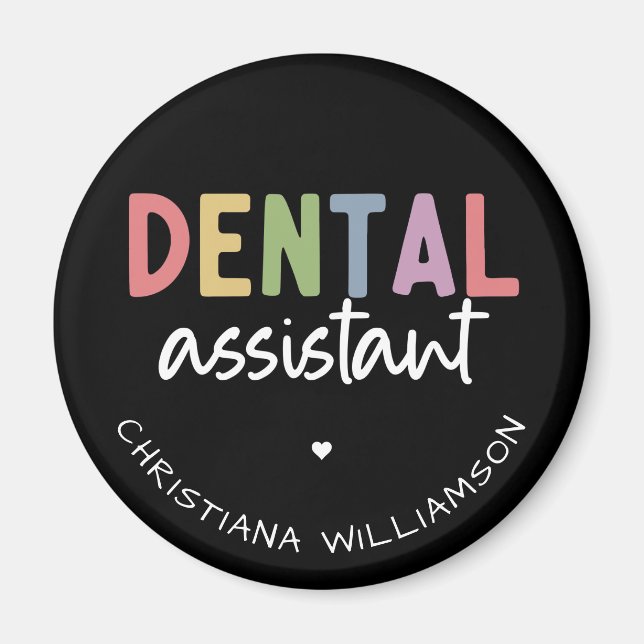 Imán Dental Assistant de nombre personalizado (Frente)