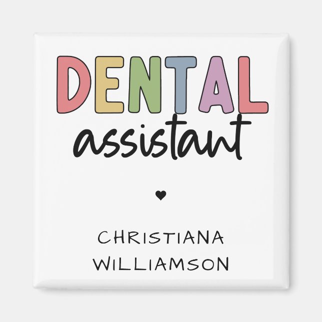 Imán Dental Assistant de nombre personalizado (Frente)