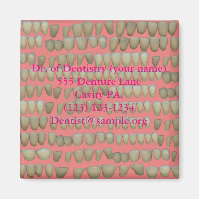 Imán Dentista Dentista Dientes Dientes Diferentes Ayuda (Frente)