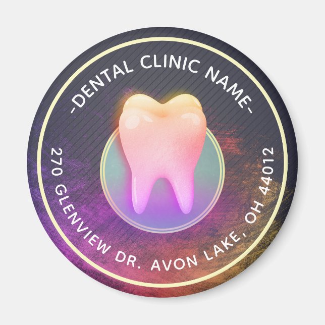Imán Dentista Profesional Clínica Dental Rosa Oro Dient (Frente)