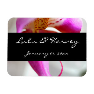 Imán Dentro de un Boda personal de orquídeas blancas