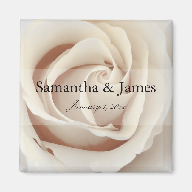 Imán Dentro de un rosa blanco del helado (Frente)