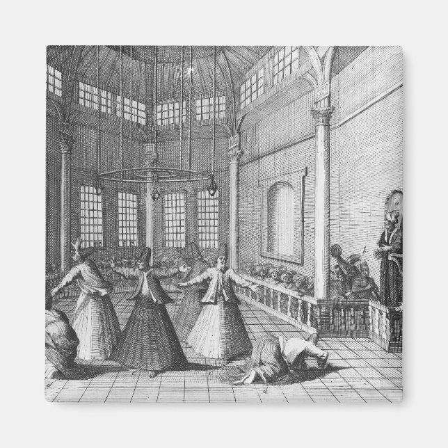 Imán Dentro de una mezquita turca, ilustracion (Frente)