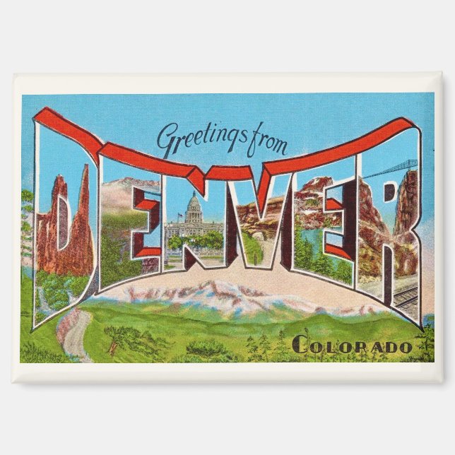 Imán Denver Colorado Antiguo  (Anverso)