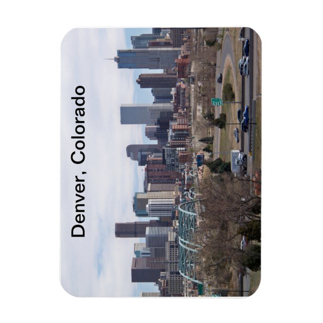 Imán Denver, Colorado Skyline Magnet (Vertical)