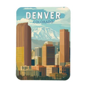Imán Denver Colorado Viajes Arte Vintage