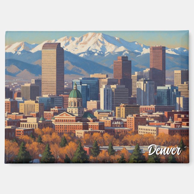 Imán Denver Skyline Colorado (Anverso)