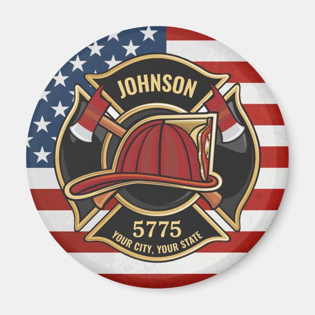 Imán Departamento de Bomberos y Rescate de Bomberos Per (Frente)