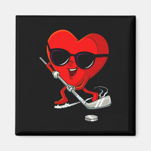 Imán Deporte de Día de San Valentín de Cute de Hockey s